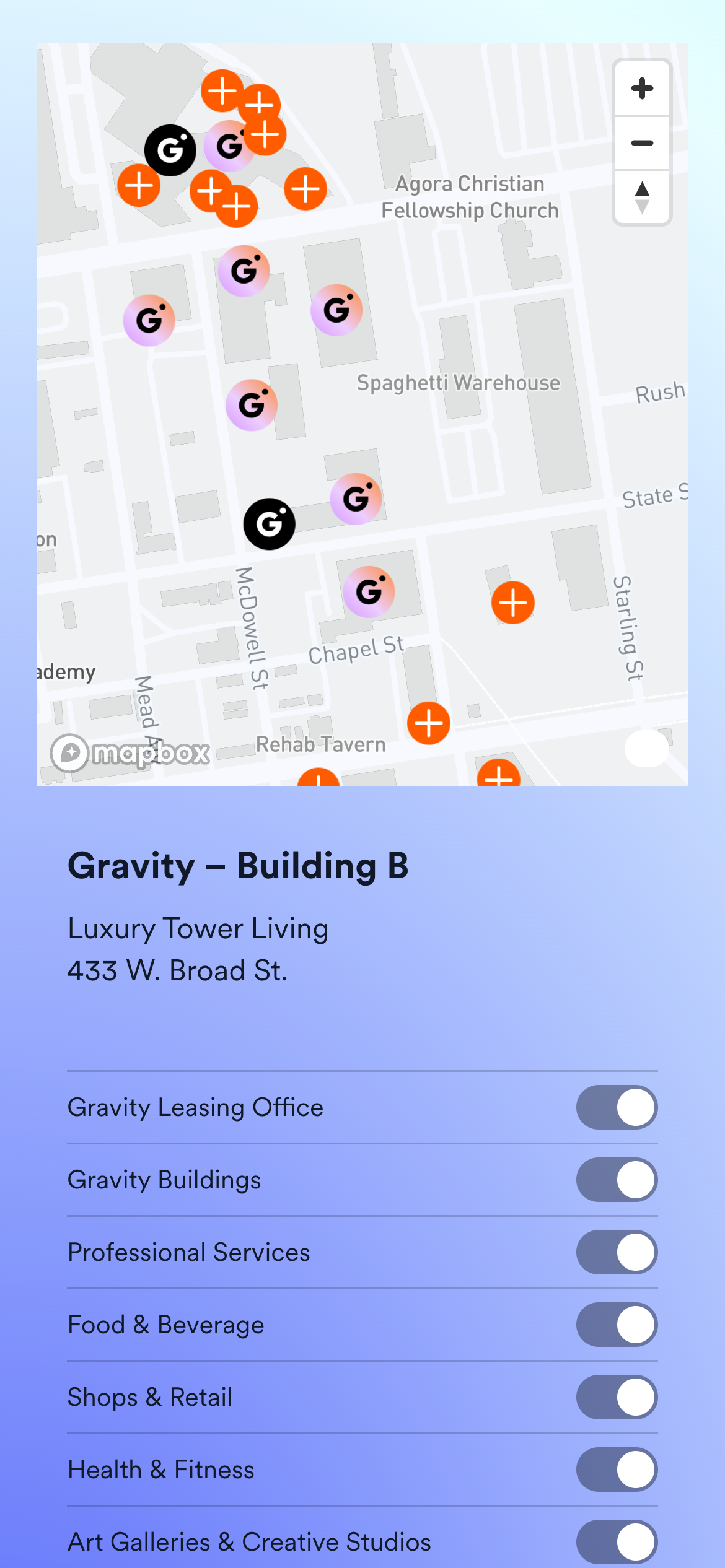 Gravity Building Map Mobile