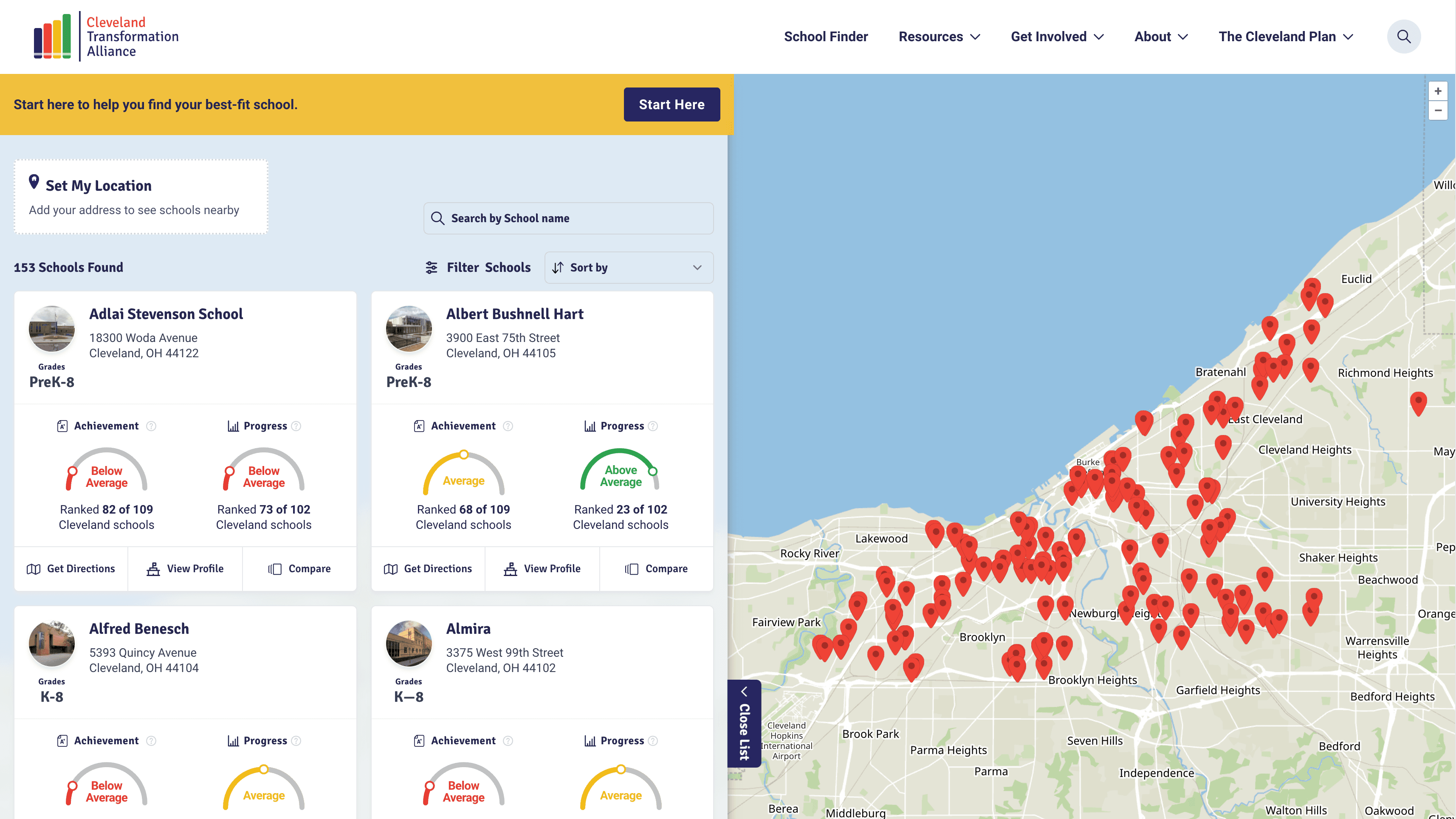 School Comparison Tool and Map